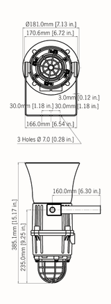 E2xC1X05F Combination Alarm Horn & 5 Joule Xenon Beacon