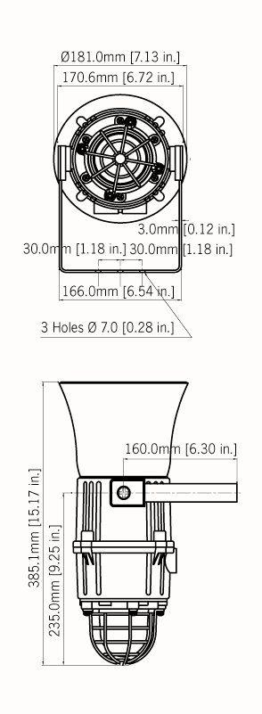 E2xC1X05F Combination Alarm Horn & 5 Joule Xenon Beacon