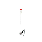 Red 5 Ft pole-mounted industrial signal light with grey 2-position switch box on a white background.