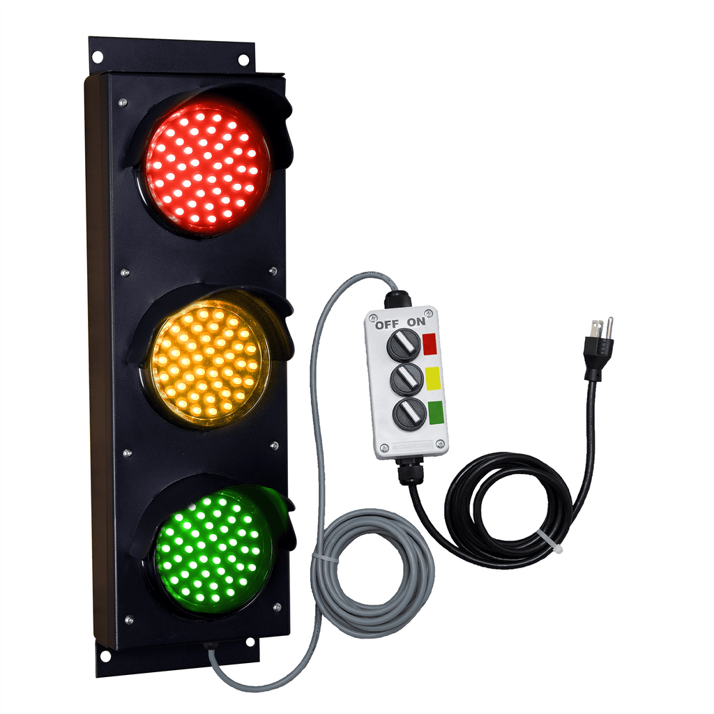 4 Inch Diameter Lens LED Traffic Light Signal, 3 Color 10 Ft Cable 3 S ...