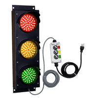 4 Inch Diameter Lens LED Traffic Light Signal, 3 Color 10 Ft Cable 3 Switch Control Box (Plug and Play)
