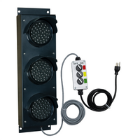4 Inch Diameter Lens LED Traffic Light Signal, 3 Color 10 Ft Cable 3 Switch Control Box (Plug and Play)