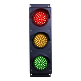 4 Inch Diameter Lens LED Traffic Light Signal, 3 Color 10 Ft Cable 3 Switch Control Box (Plug and Play)