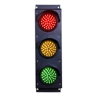 4 Inch Diameter Lens LED Traffic Light Signal, 3 Color 10 Ft Cable 3 Switch Control Box (Plug and Play)