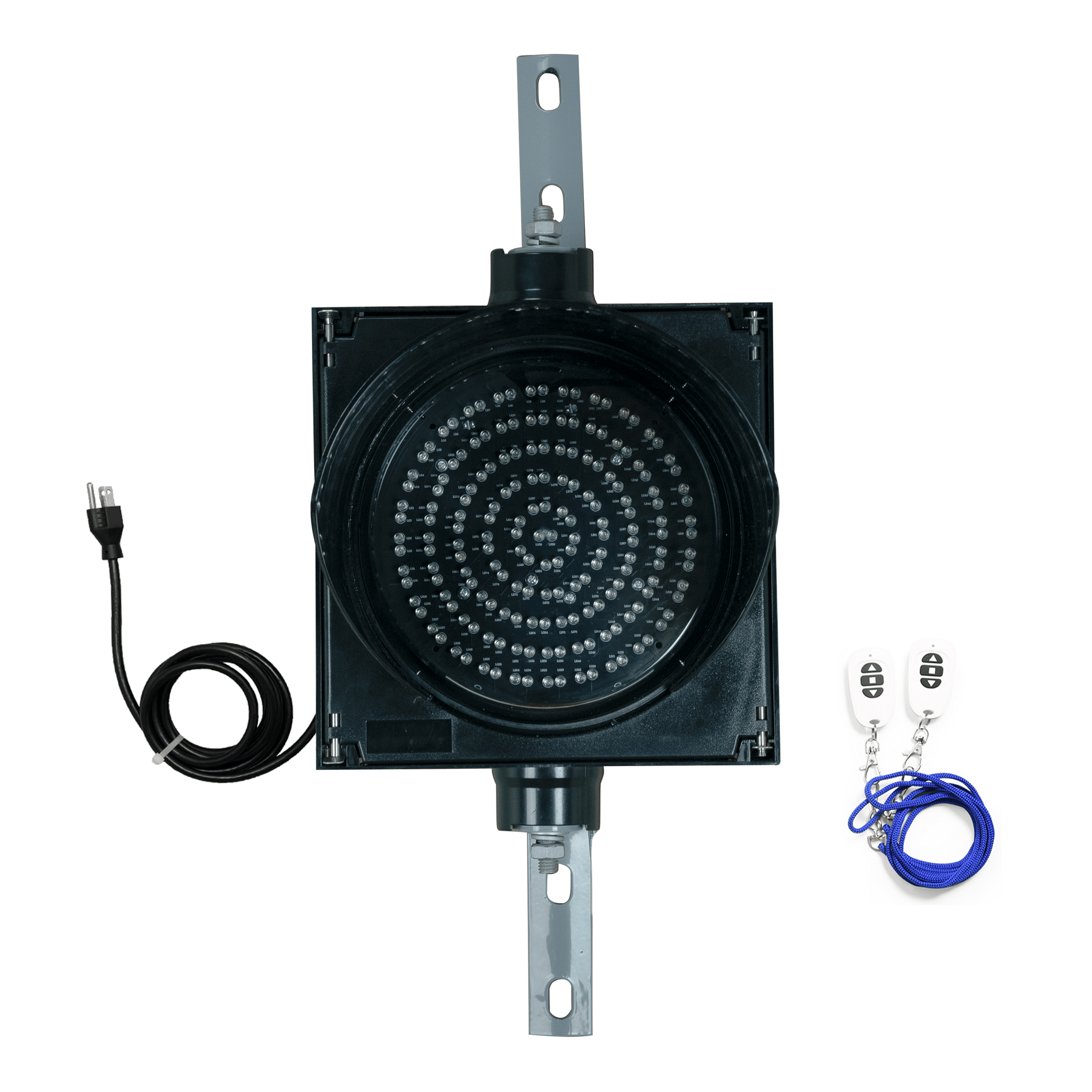 8 Inch Diameter Lens LED Traffic Light Signal, 2 in 1, Wireless Key Fob Control and 8 Foot Power Cord (Plug and Play)