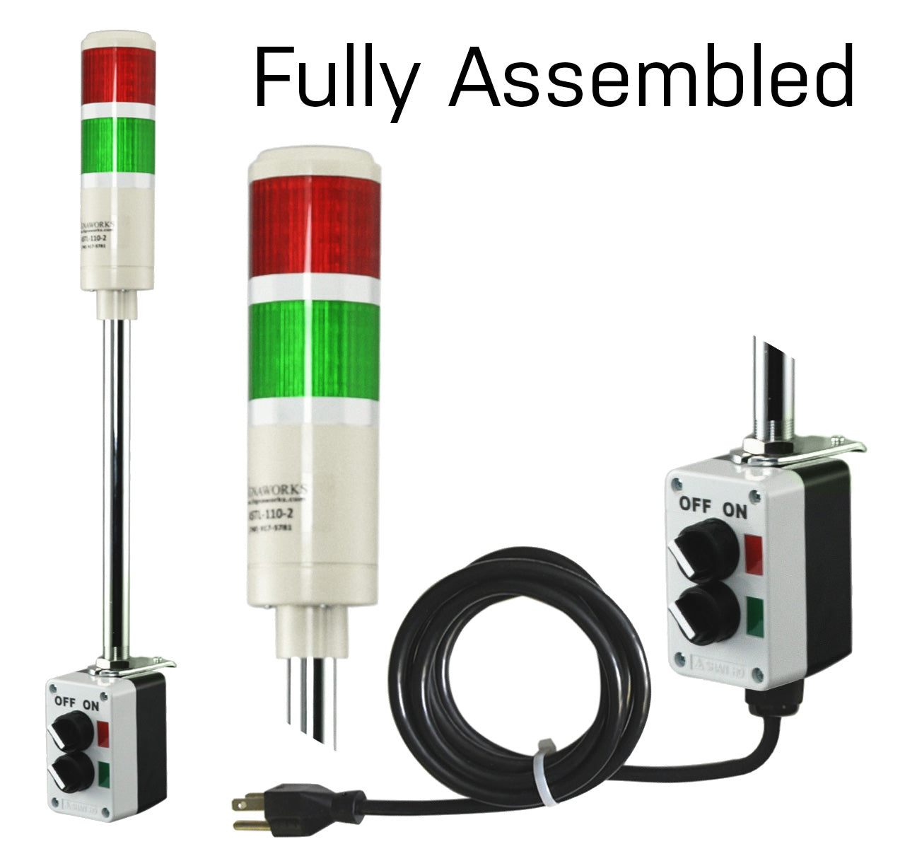 ASTL LED Andon Tower Light 2 Stack Light Red Green 110V AC – Signaworks