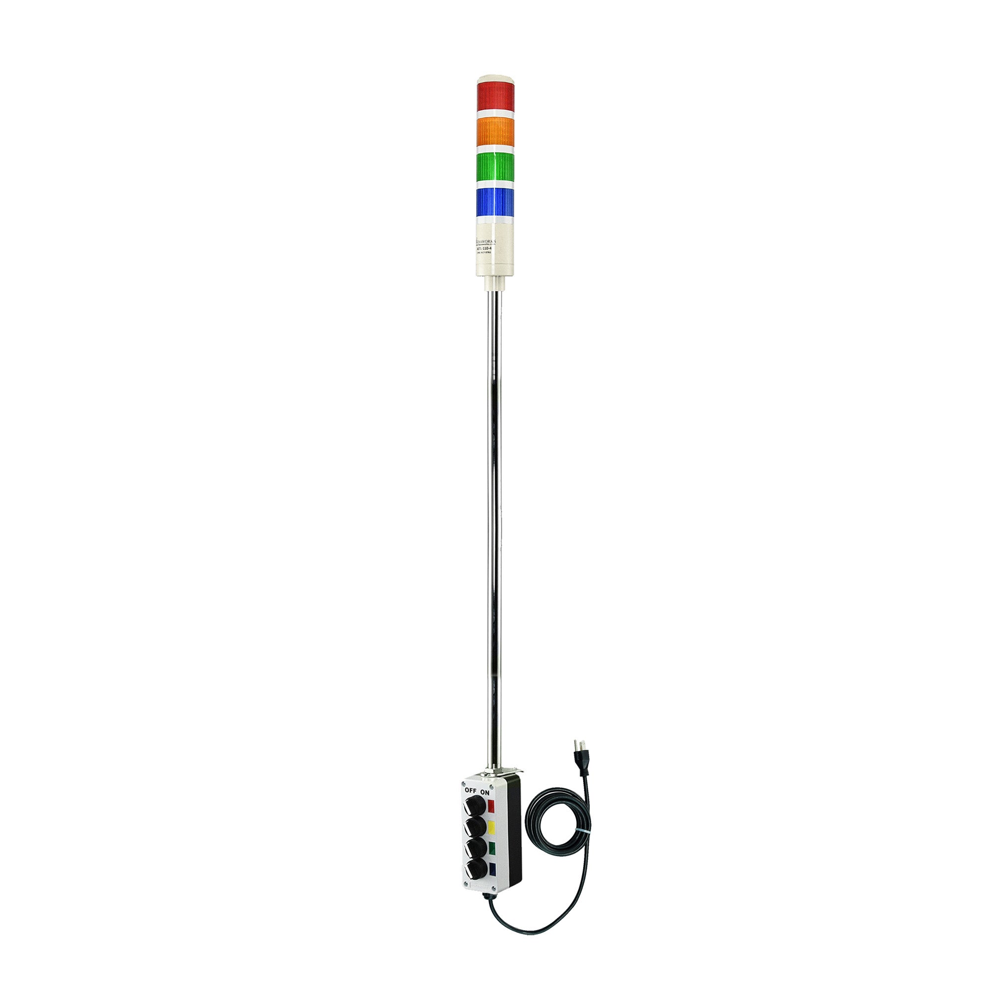 LED Andon Tower Light 110V AC with 5 Foot Pole 4 Light LED – Signaworks