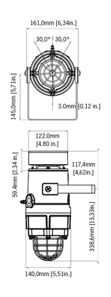 Black on white technical diagram with labeled dimensions