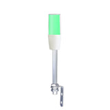 Diffused pole-mounted tower light on right-angle brackets, demonstrating green color function on a white background.