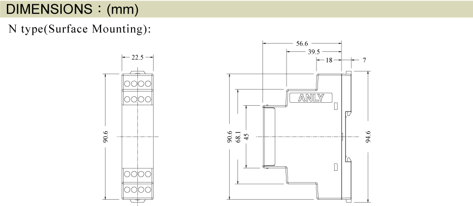 Technical drawing of a mechanical component with dimensions on a green background.