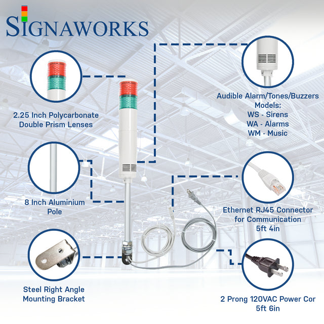 Network Lamp Ethernet Controlled LED Tower Light – Signaworks