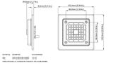 Black on white technical drawing of an alarm with labeled dimensions.