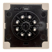 Black plastic timer back with 9 labeled pins.