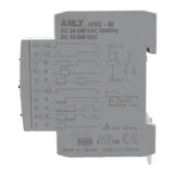 Side profile of grey timer with 3 dials for mode time and range with 3 indicator lights.