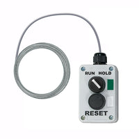 Control panel with 'Run Hold' and 'Reset' buttons and a cable on a white background