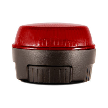 Red warning light on a white background.