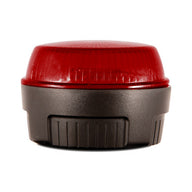 Red warning light on a white background.