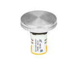 A white45mm LED pilot light with a white base designed for panel mounting.