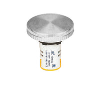A white45mm LED pilot light with a white base designed for panel mounting.