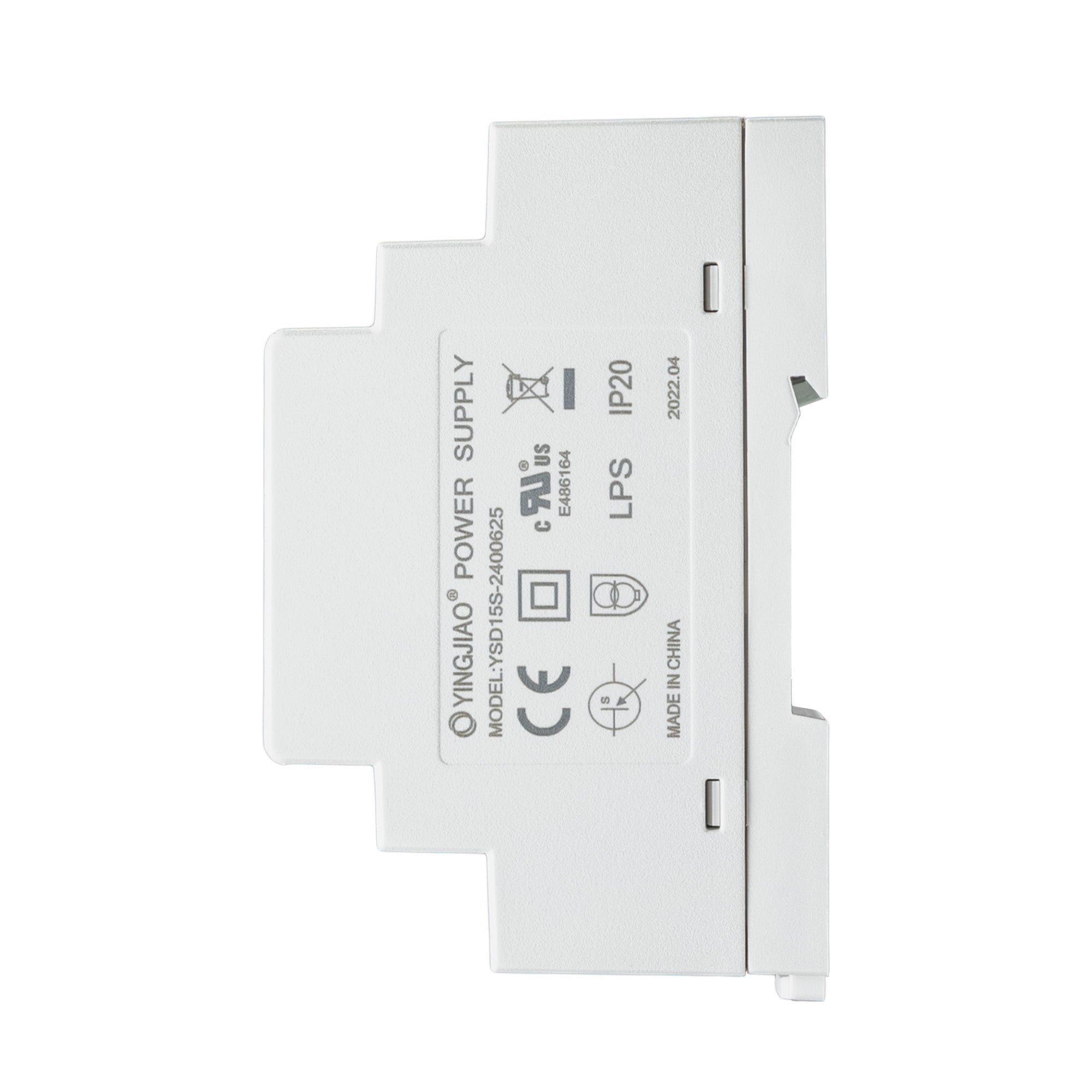 White power supply with multiple ports on a white background