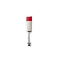 Red pole-mounted industrial signal light on a white background.