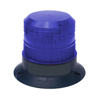 Blue xenon strobe with black base on a white background