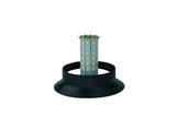 A large LED strobe light designed for industrial signaling with a black base and lens removed on a white background.