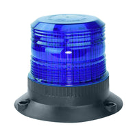 Large blue strobe with black base on a white background.