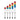 A  collection of multicolor pole-mounted industrial signal lights on a white background.