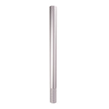 Bare rushed metal pole on a white background.