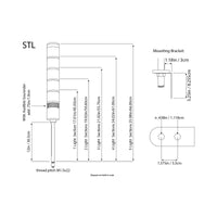 Black on white technical drawing of a cylindrical component with dimensions and specifications.