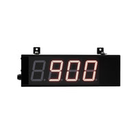 Digital display with red LED numbers on a white background