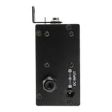 Side profile of a black 2 inch digital display with DC power input.