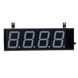 Front profile of a black four inch digital display powered off on a white background.
