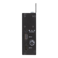Input and power outlet for a black 4 inch industrial counter/timer on a white background.