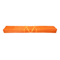 Orange nylon cases with two straps on a white background.