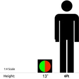 'Signaworks' branded graphic depicting traffic light dimensions and height relative to a 6 foot human.