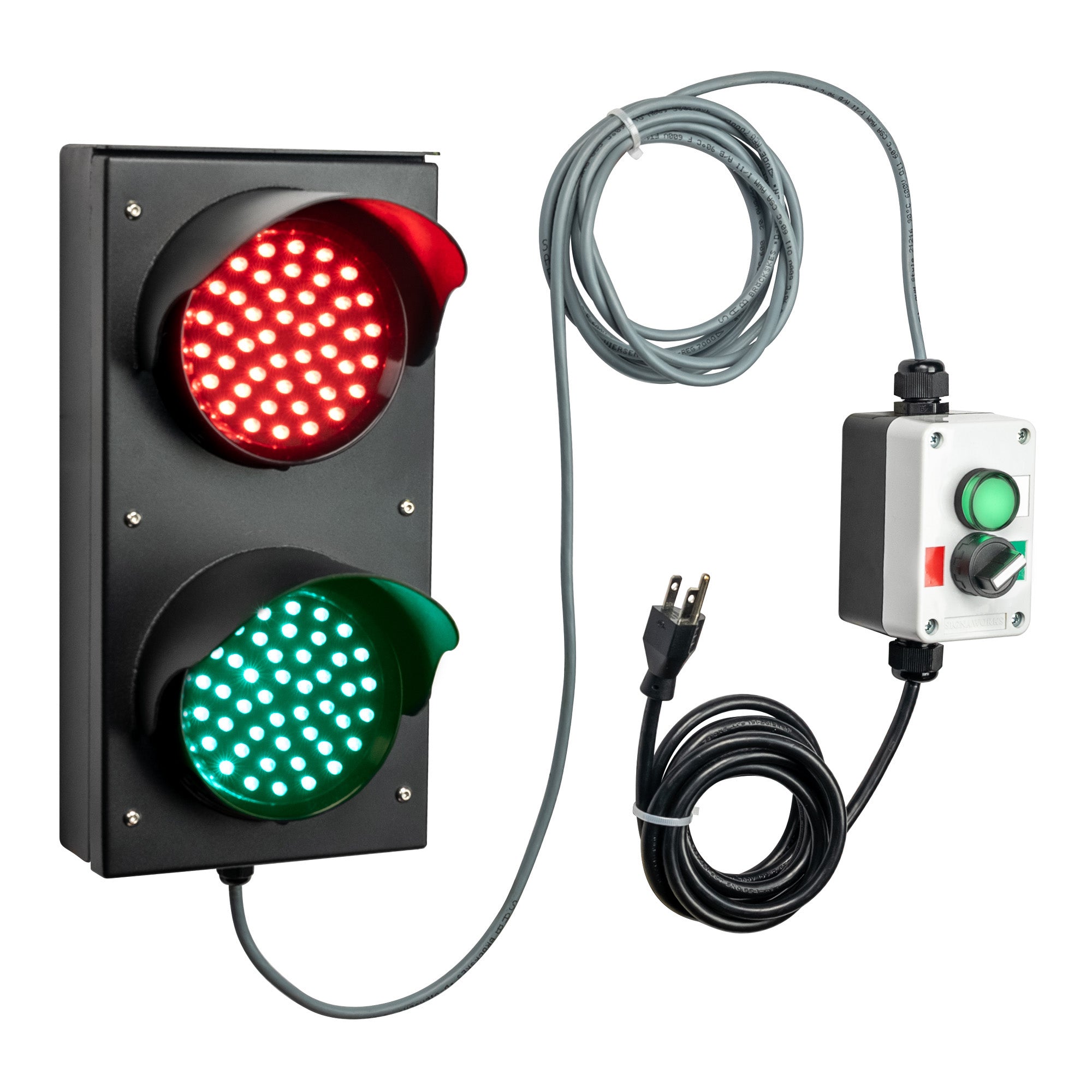 4 Inch Diameter Lens LED Stop & Go Loading Dock Traffic Light 10 ft Ca ...