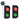 A pair of 4 inch diameter LED traffic lights with red and green lenses, designed for industrial use, shown with an internal control switch.
