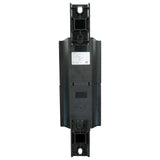 Black dual traffic light with 2 plastic mounting brackets and sticker label on a white background.