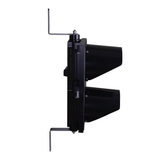 Black dual 8 Inch traffic light with mounting brackets on a white background.