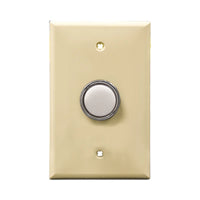 Ivory wall plate with white LED pilot lights mounted on a white background.