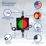 8 Inch Diameter Lens LED Traffic Light Signal, 2 in 1, Wireless Key Fob Control and 8 Foot Power Cord (Plug and Play)