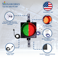 8 Inch Diameter Lens LED Traffic Light Signal, 2 in 1, Wireless Key Fob Control and 8 Foot Power Cord (Plug and Play)